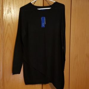 Apt 9 asymmetric tunic sweater, black